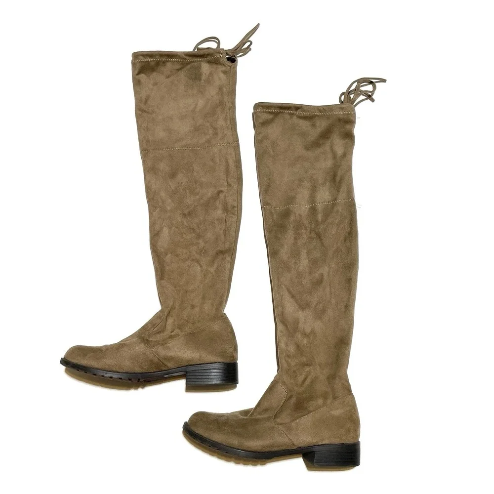 Forever Suede Knee High Boots‎ with Ties 23